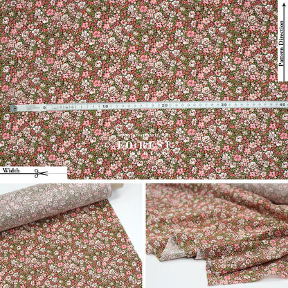 Liberty of London (Cotton Tana Lawn Fabric) - Emma Louise GreenPink - FO:REST Fabric 布恩堂Liberty fabrictana lawnjapanese fabricykk zipper