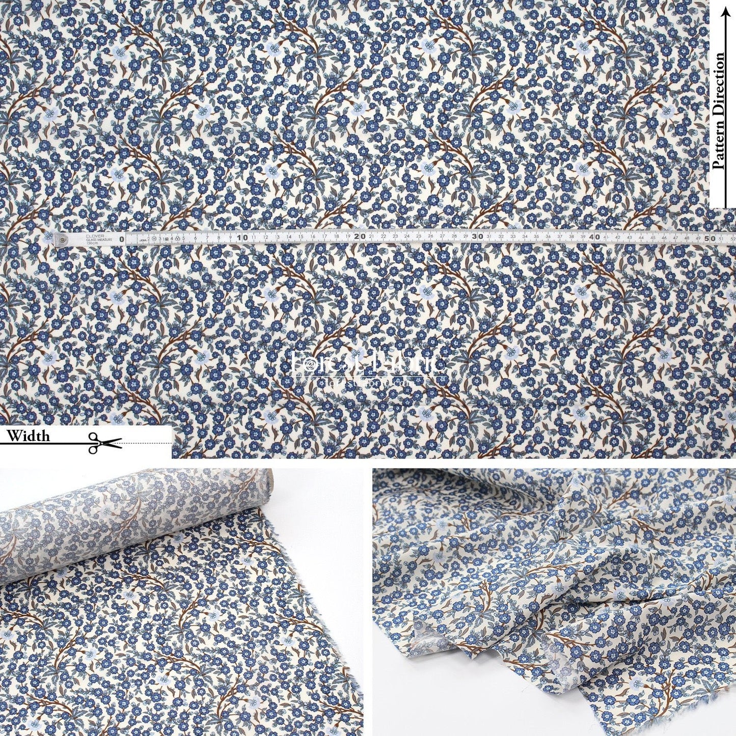 Liberty of London (Cotton Tana Lawn Fabric) - Empress - FO:REST Fabric 布恩堂Liberty fabrictana lawnjapanese fabricykk zipper