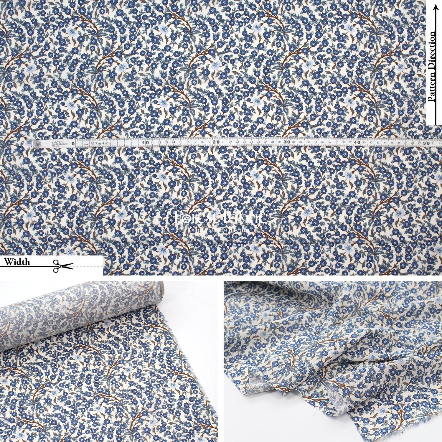 Liberty of London (Cotton Tana Lawn Fabric) - Empress - FO:REST Fabric 布恩堂Liberty fabrictana lawnjapanese fabricykk zipper