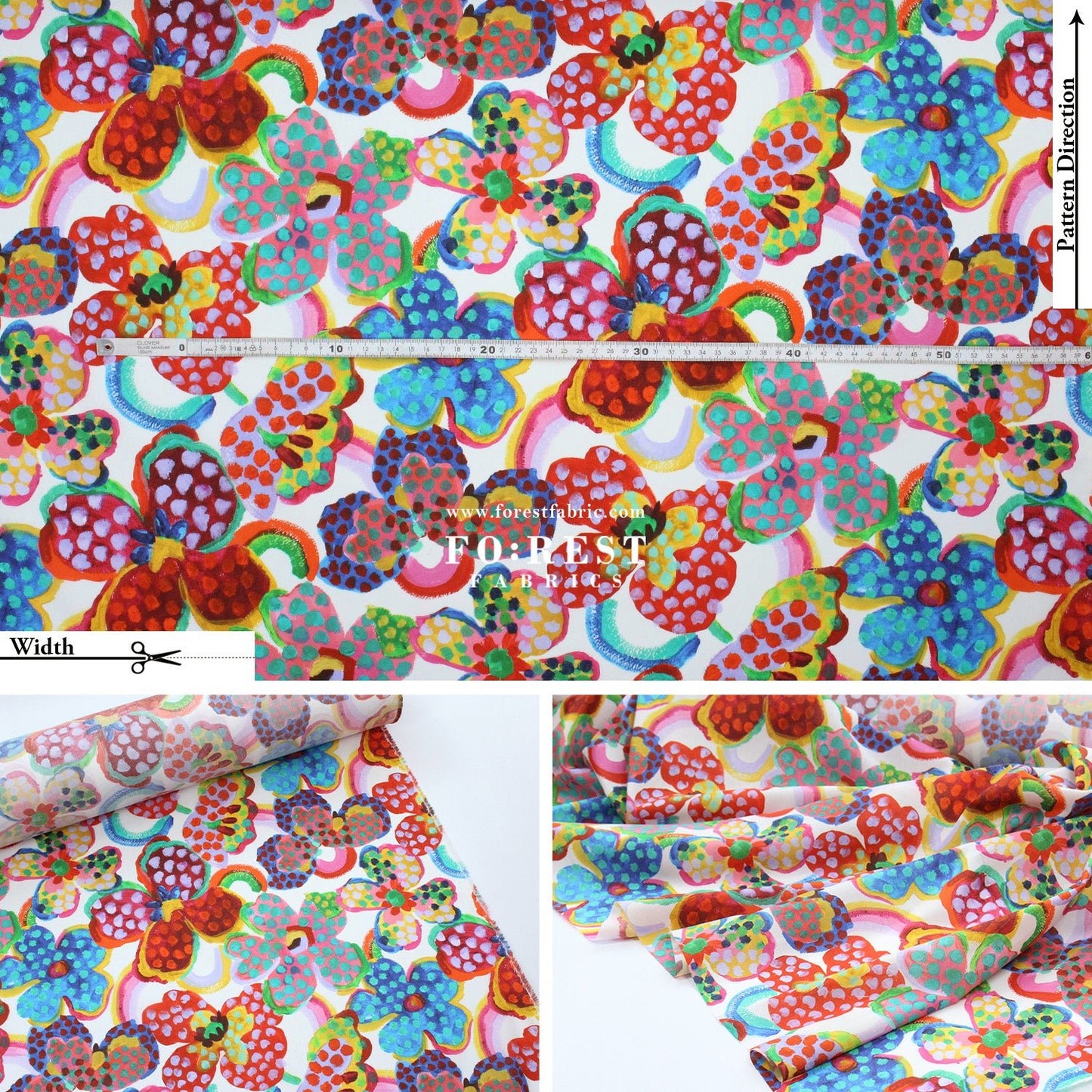 Liberty of London (Cotton Tana Lawn Fabric) - Fauvism Floral - FO:REST Fabric 布恩堂Liberty fabrictana lawnjapanese fabricykk zipper