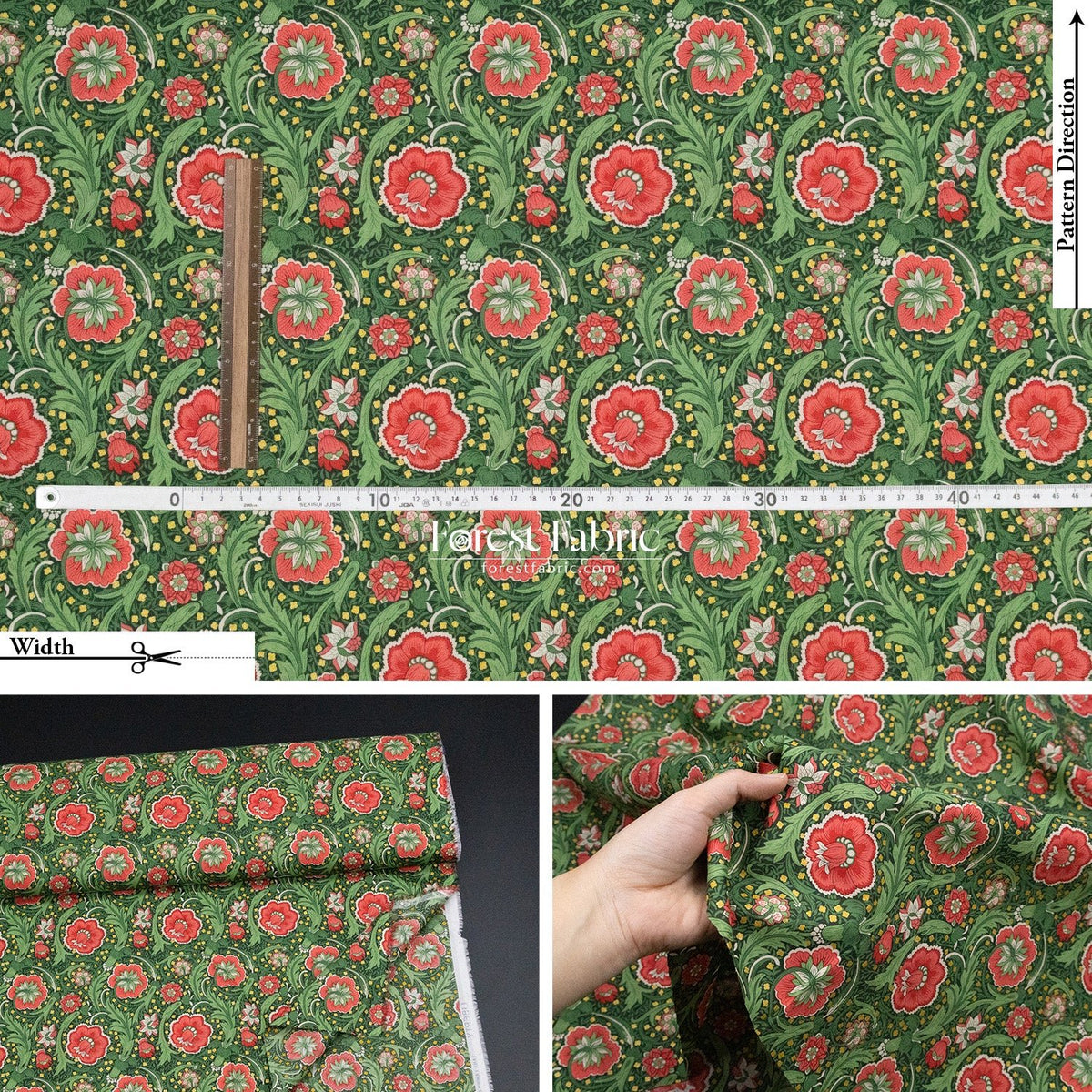 Liberty of London (Cotton Tana Lawn Fabric) - Festive Finesse - FO:REST Fabric 布恩堂Liberty fabrictana lawnjapanese fabricykk zipper