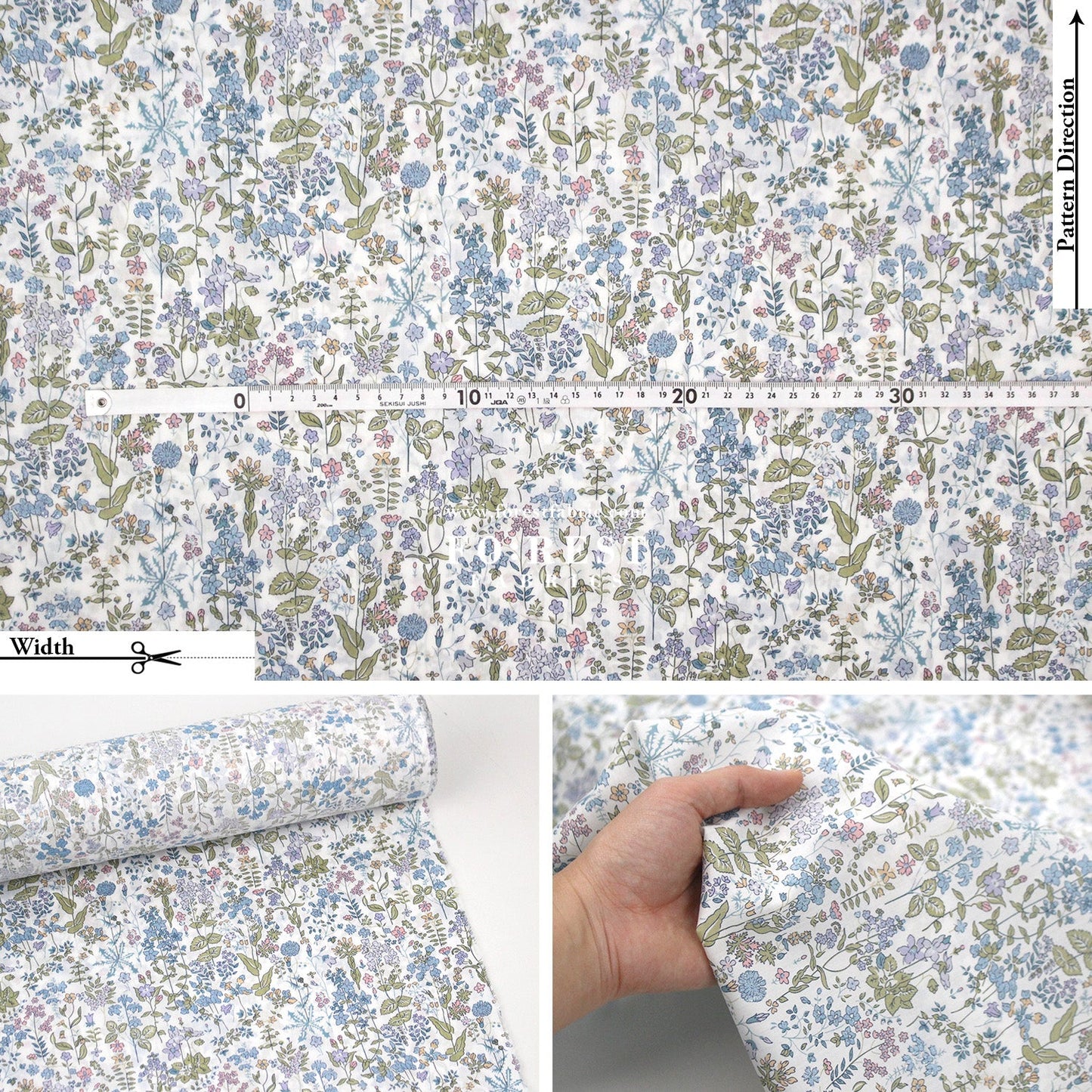 Liberty of London (Cotton Tana Lawn Fabric) - Field Flowers - FO:REST Fabric 布恩堂Liberty fabrictana lawnjapanese fabricykk zipper