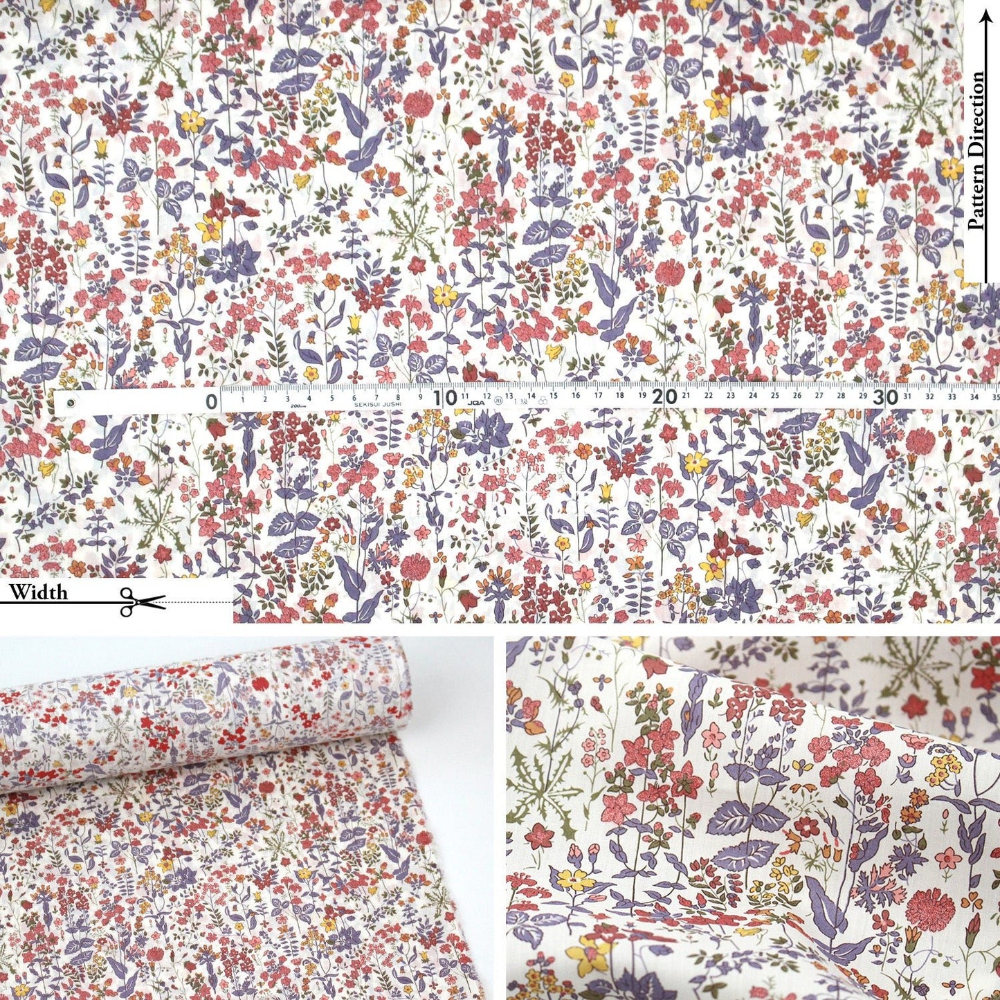 Liberty of London (Cotton Tana Lawn Fabric) - Field Flowers - FO:REST Fabric 布恩堂Liberty fabrictana lawnjapanese fabricykk zipper