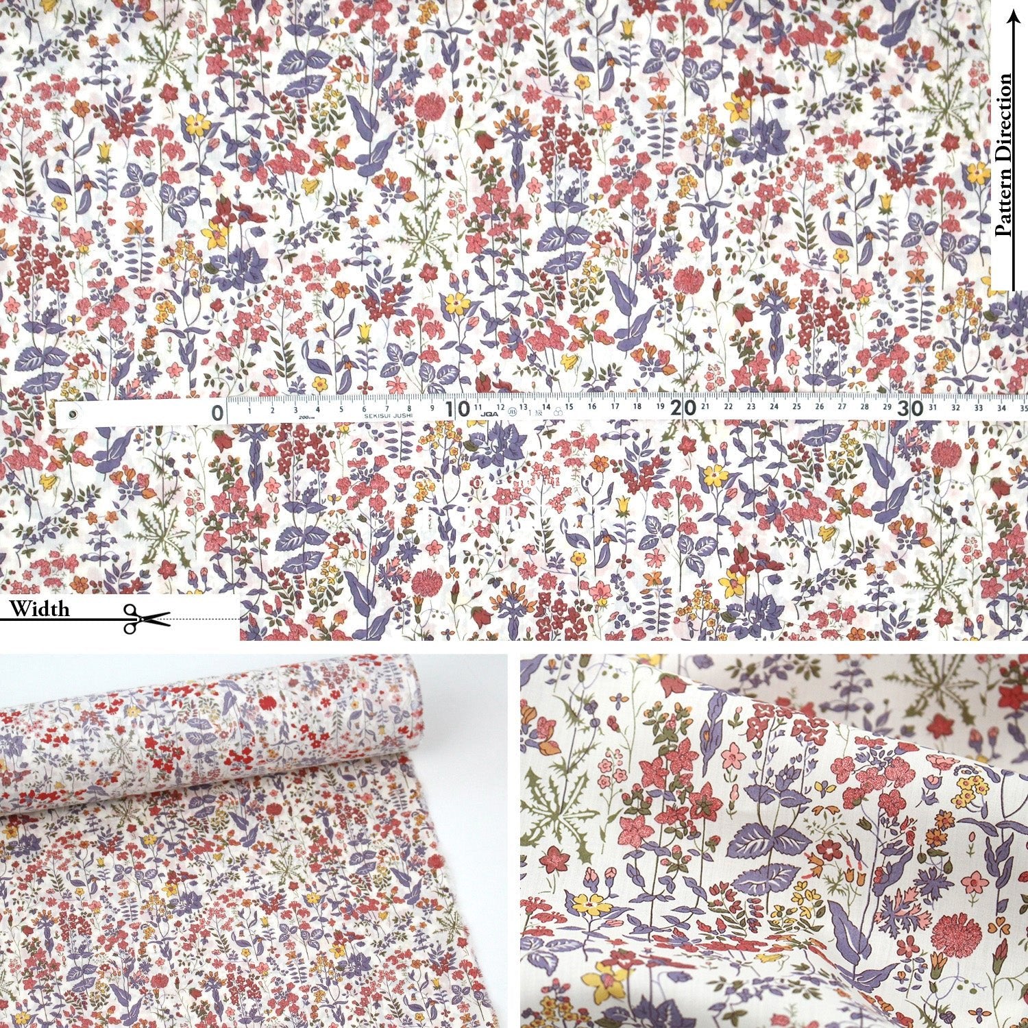 Liberty of London (Cotton Tana Lawn Fabric) - Field Flowers - FO:REST Fabric 布恩堂Liberty fabrictana lawnjapanese fabricykk zipper