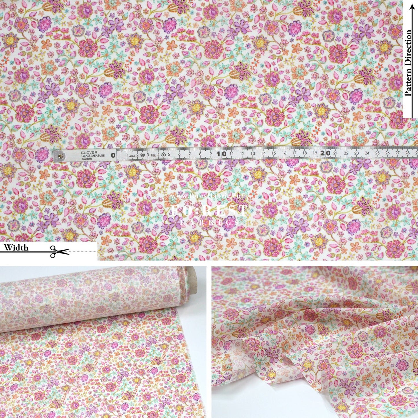 Liberty of London (Cotton Tana Lawn Fabric) - Fiona Devaux A - FO:REST Fabric 布恩堂Liberty fabrictana lawnjapanese fabricykk zipper