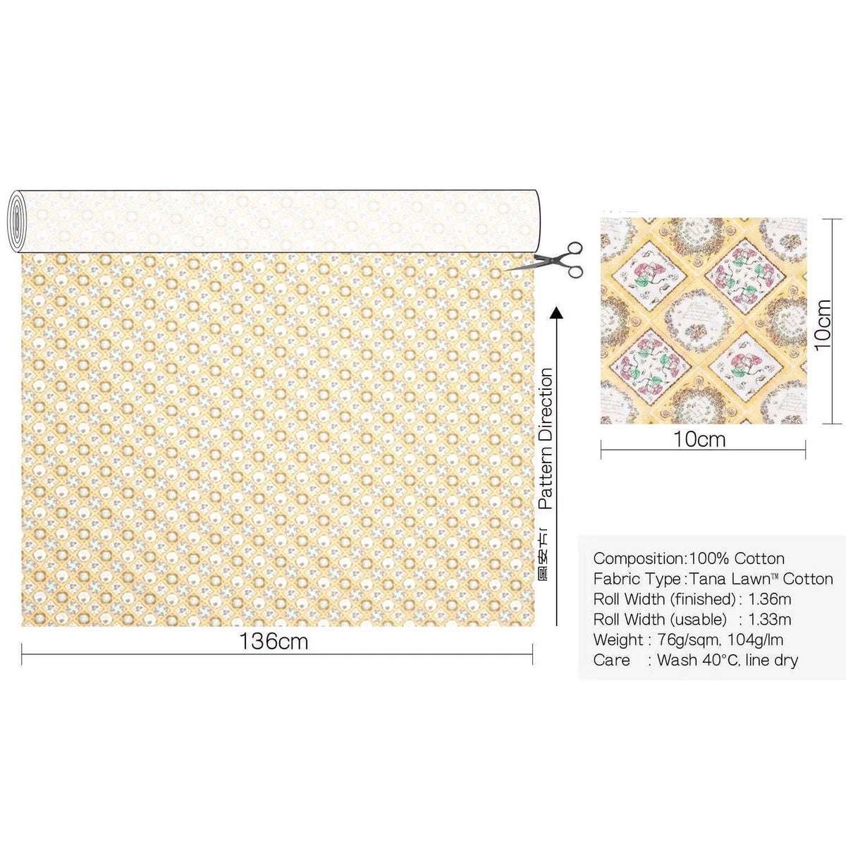 Liberty of London (Cotton Tana Lawn Fabric) - Fleur Foulard - FO:REST Fabric 布恩堂Liberty fabrictana lawnjapanese fabricykk zipper