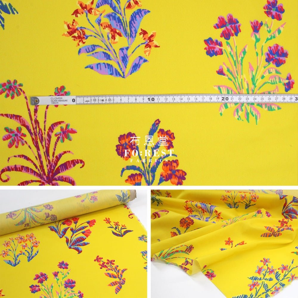 Liberty of London (Cotton Tana Lawn Fabric) - Floral Tapestry Yellow - FO:REST Fabric 布恩堂Liberty fabrictana lawnjapanese fabricykk zipper