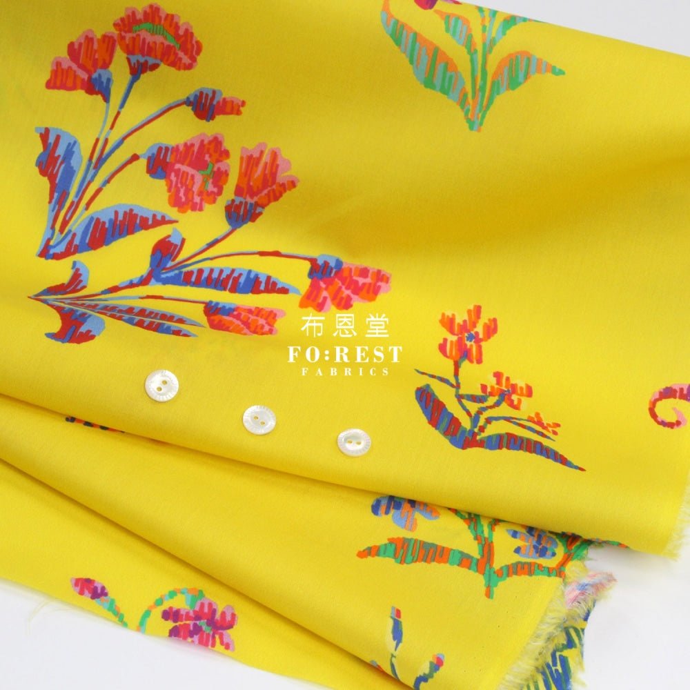 Liberty of London (Cotton Tana Lawn Fabric) - Floral Tapestry Yellow - FO:REST Fabric 布恩堂Liberty fabrictana lawnjapanese fabricykk zipper