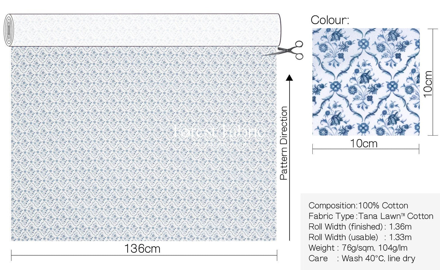 Liberty of London (Cotton Tana Lawn Fabric) - Floral Verse - FO:REST Fabric 布恩堂Liberty fabrictana lawnjapanese fabricykk zipper
