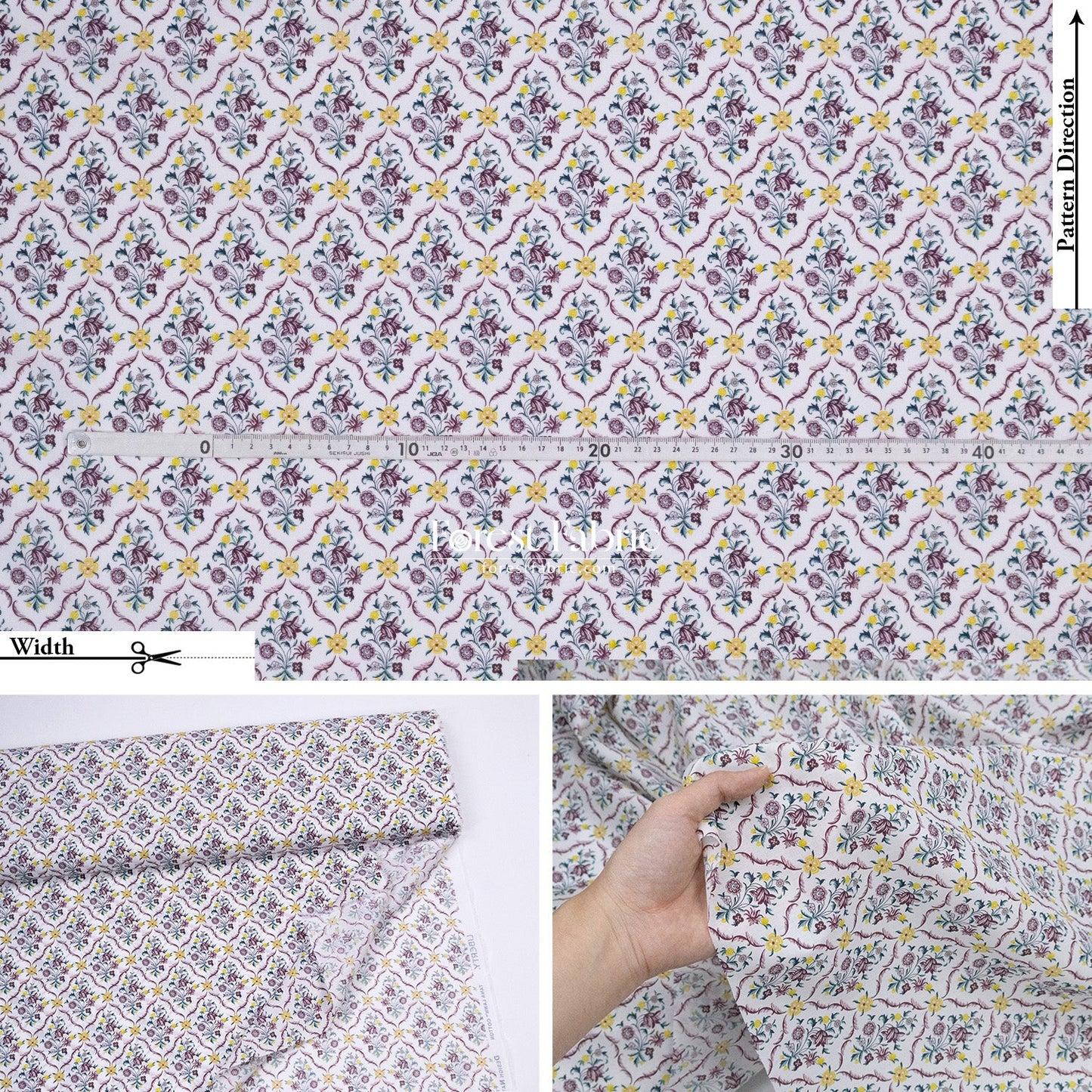 Liberty of London (Cotton Tana Lawn Fabric) - Floral Verse - FO:REST Fabric 布恩堂Liberty fabrictana lawnjapanese fabricykk zipper