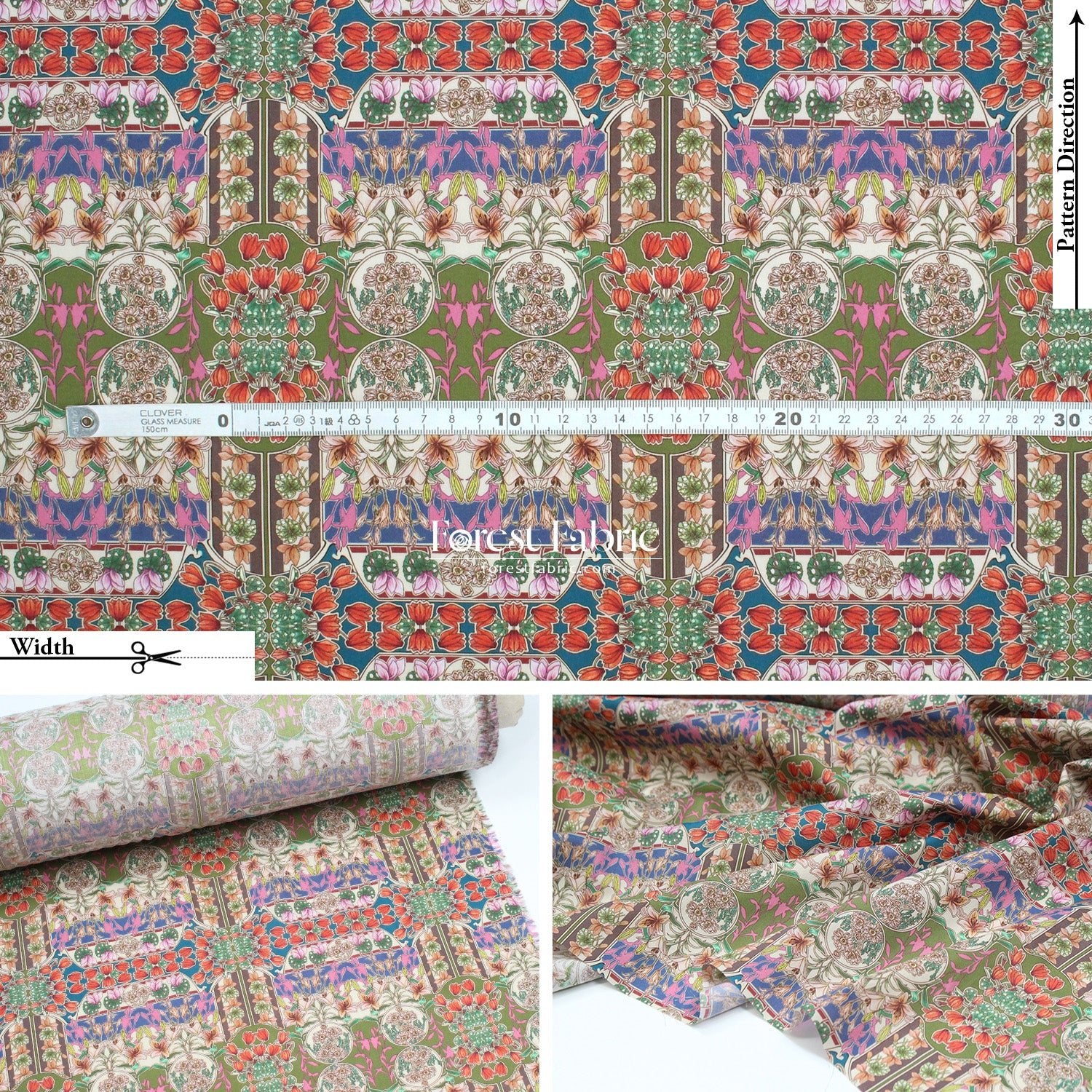 Liberty of London (Cotton Tana Lawn Fabric) - Flower Fete - FO:REST Fabric 布恩堂Liberty fabrictana lawnjapanese fabricykk zipper