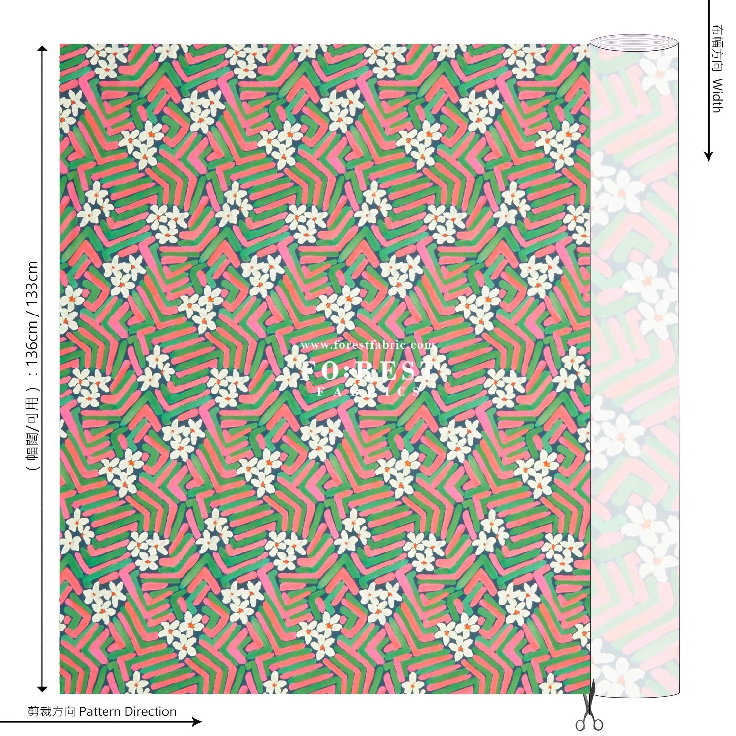 Liberty of London (Cotton Tana Lawn Fabric) - Flower Portrait A - FO:REST Fabric 布恩堂Liberty fabrictana lawnjapanese fabricykk zipper