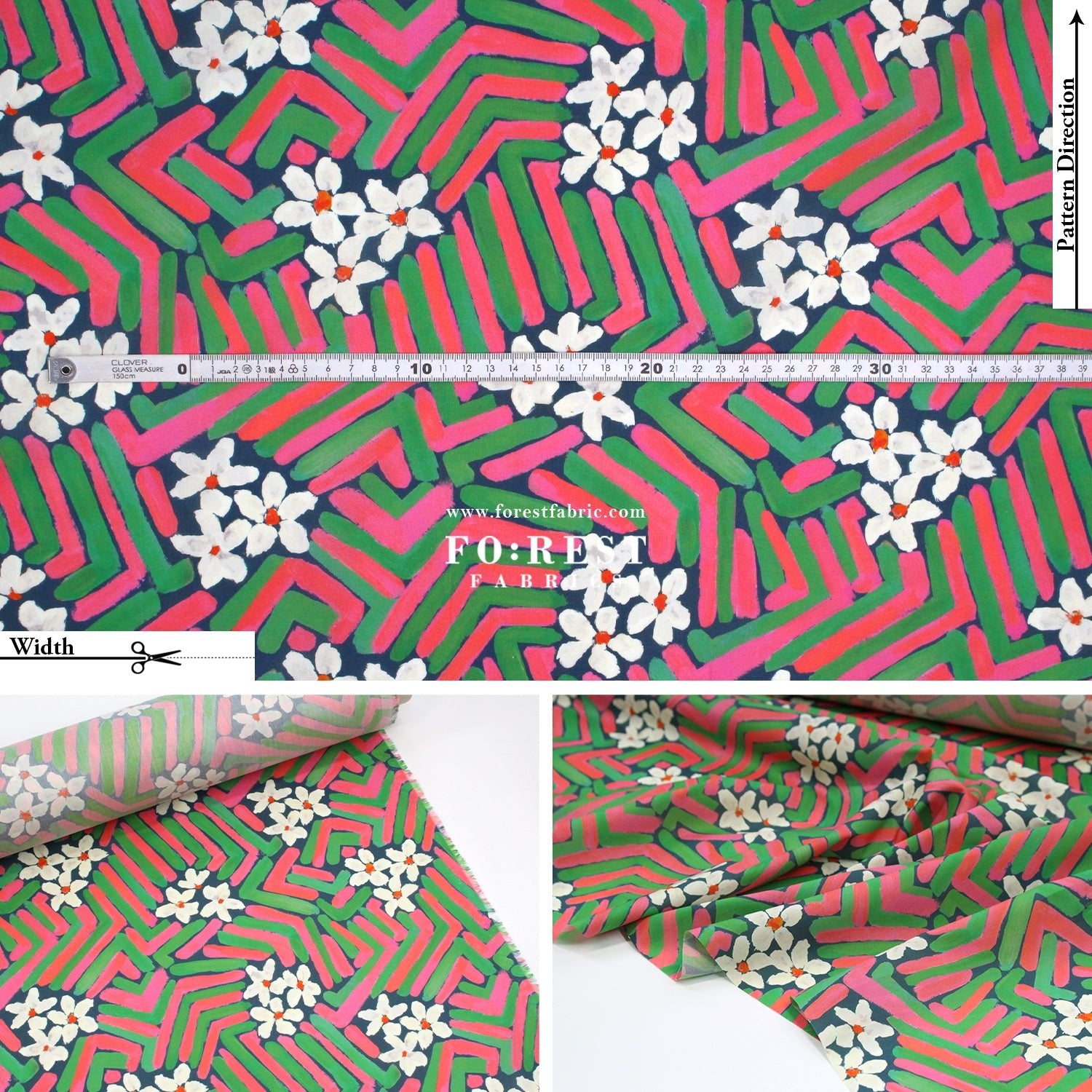 Liberty of London (Cotton Tana Lawn Fabric) - Flower Portrait A - FO:REST Fabric 布恩堂Liberty fabrictana lawnjapanese fabricykk zipper