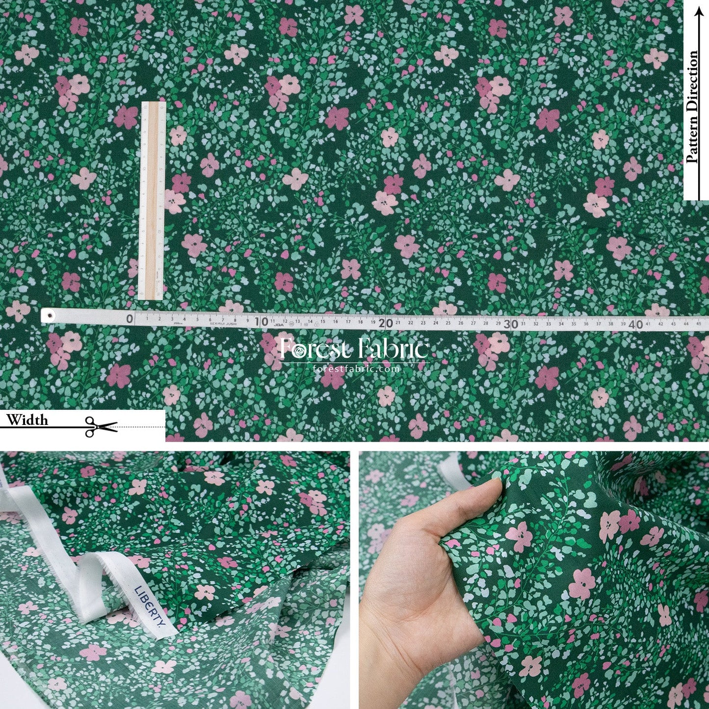 Liberty of London (Cotton Tana Lawn Fabric) - Fluttering Buds - FO:REST Fabric 布恩堂Liberty fabrictana lawnjapanese fabricykk zipper