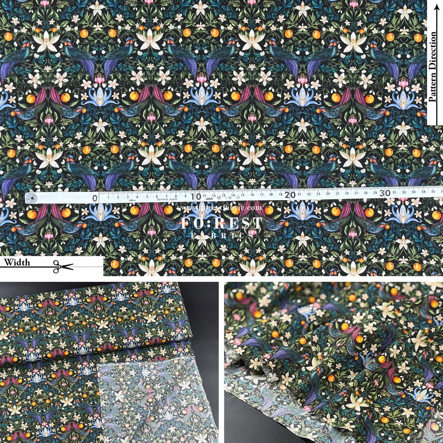 Liberty of London (Cotton Tana Lawn Fabric) - Forbidden - FO:REST Fabric 布恩堂Liberty fabrictana lawnjapanese fabricykk zipper