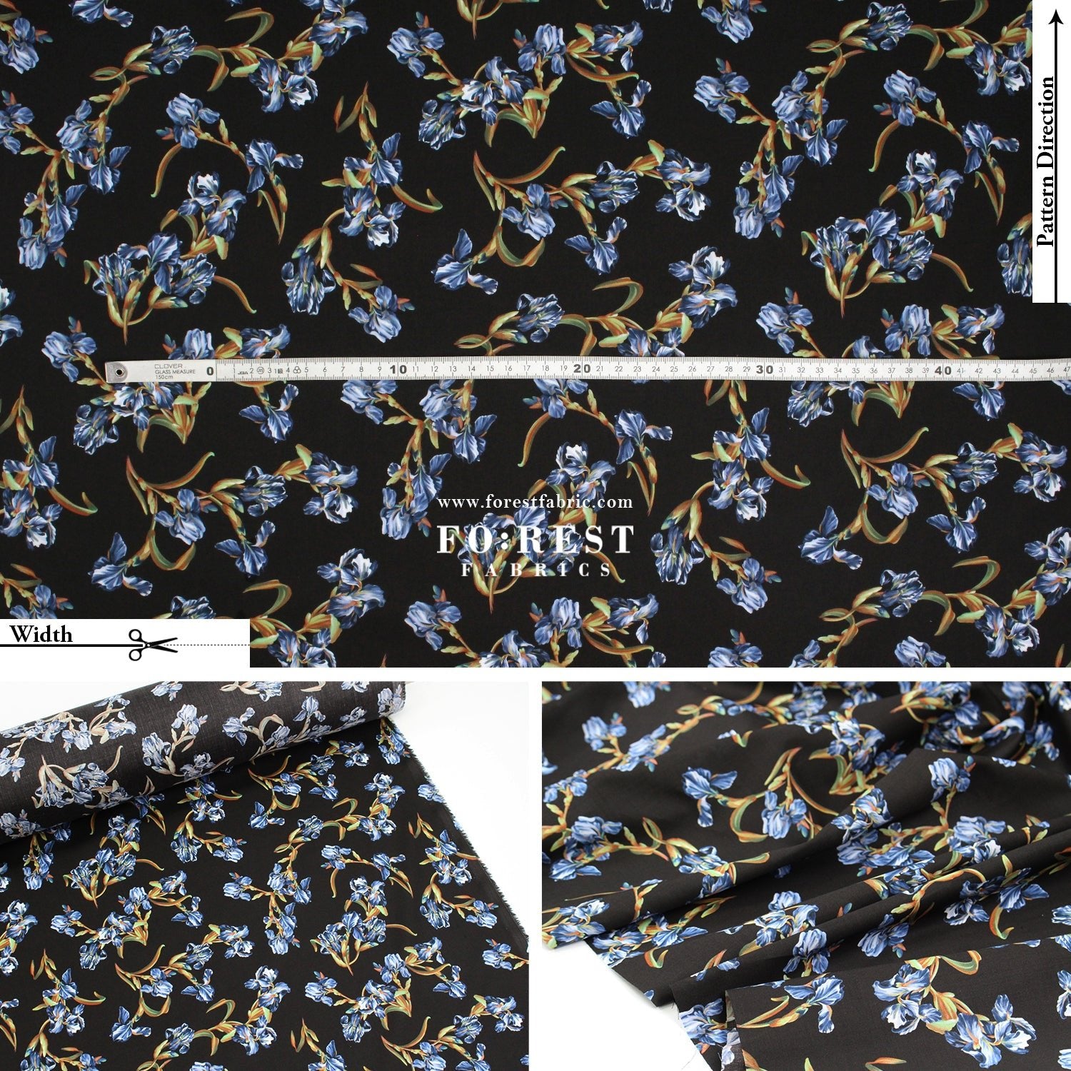 Liberty of London (Cotton Tana Lawn Fabric) - French iris B - FO:REST Fabric 布恩堂Liberty fabrictana lawnjapanese fabricykk zipper