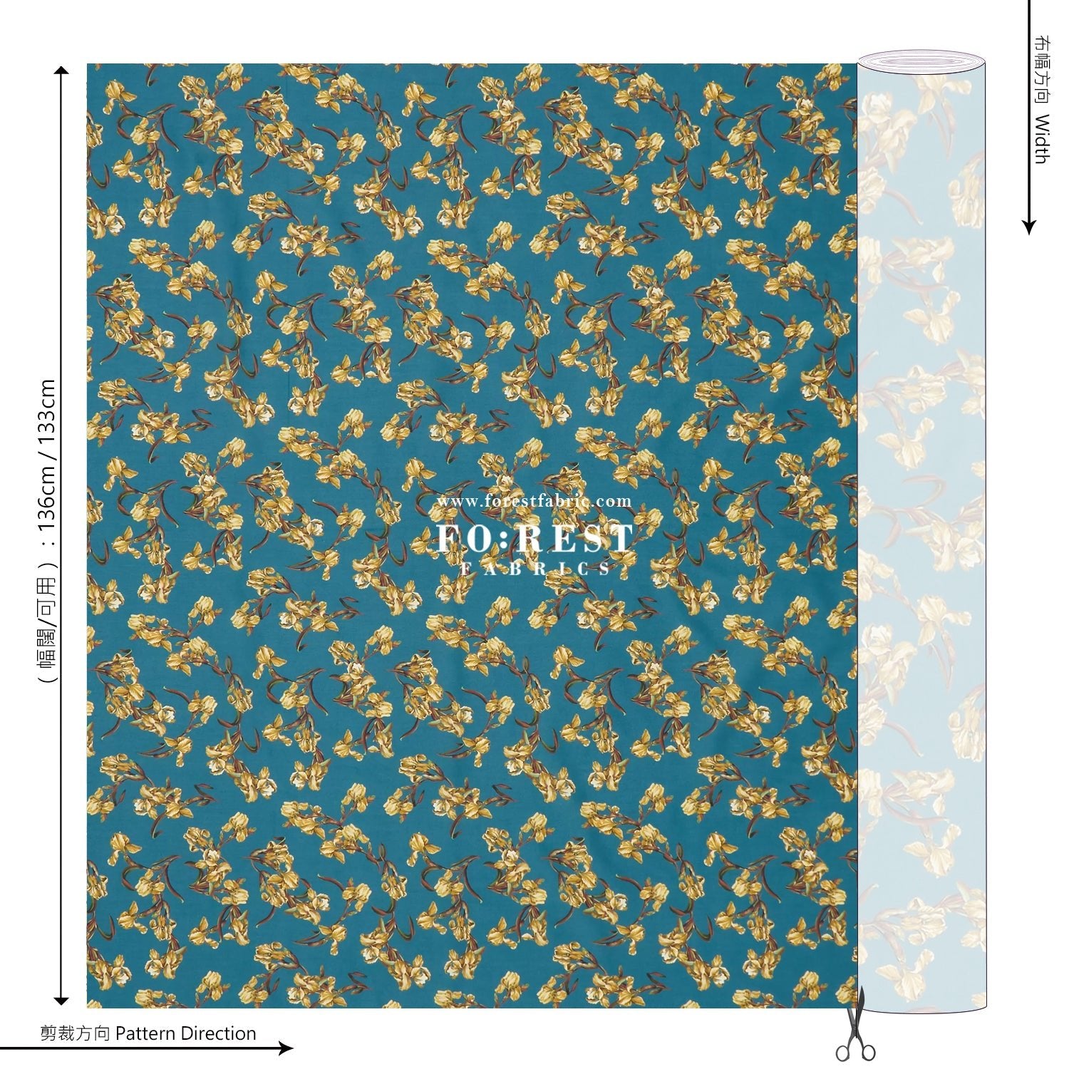 Liberty of London (Cotton Tana Lawn Fabric) - French iris - FO:REST Fabric 布恩堂Liberty fabrictana lawnjapanese fabricykk zipper