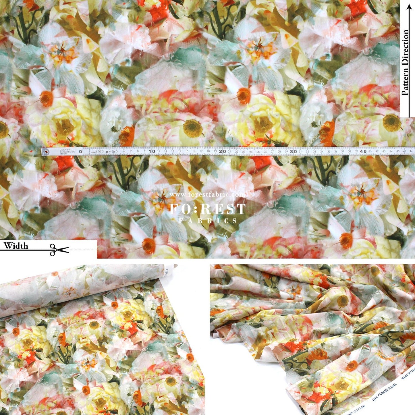 Liberty of London (Cotton Tana Lawn Fabric) - Frozen in Time C - FO:REST Fabric 布恩堂Liberty fabrictana lawnjapanese fabricykk zipper