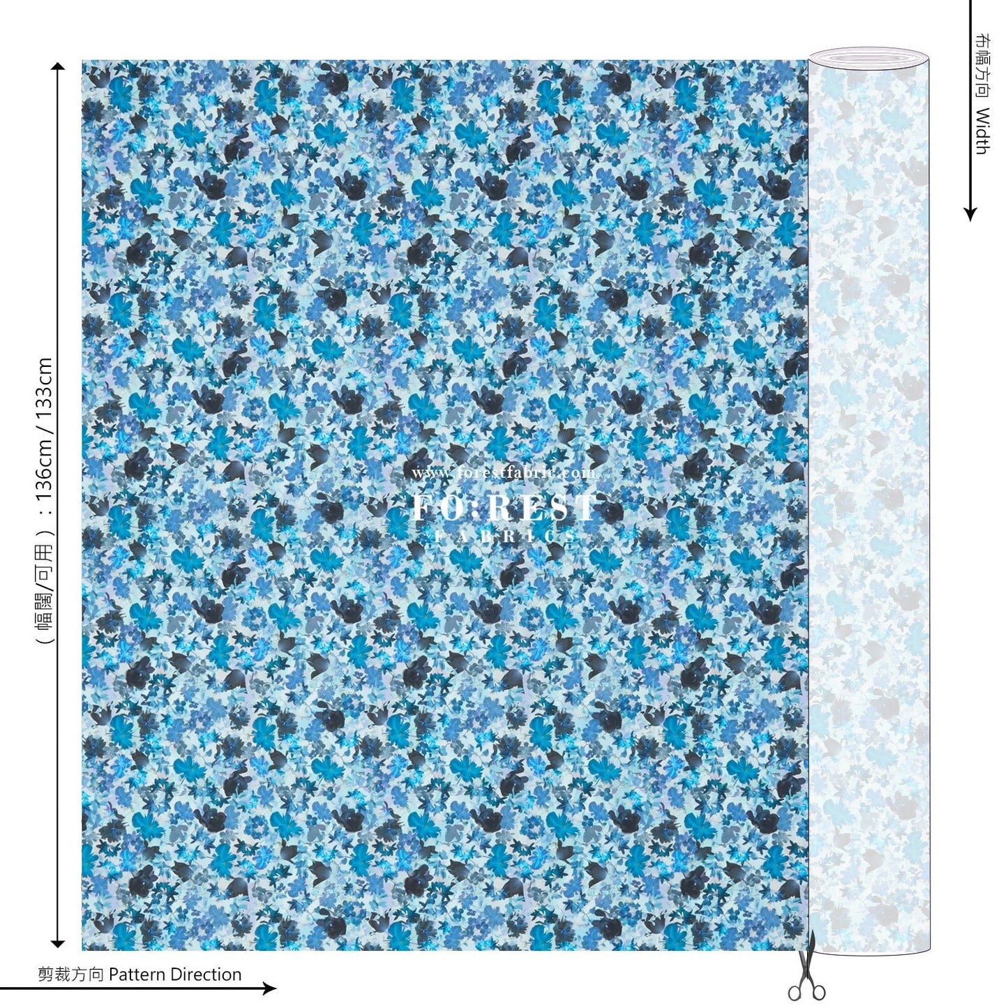 Liberty of London (Cotton Tana Lawn Fabric) - Futuristic Floral - FO:REST Fabric 布恩堂Liberty fabrictana lawnjapanese fabricykk zipper