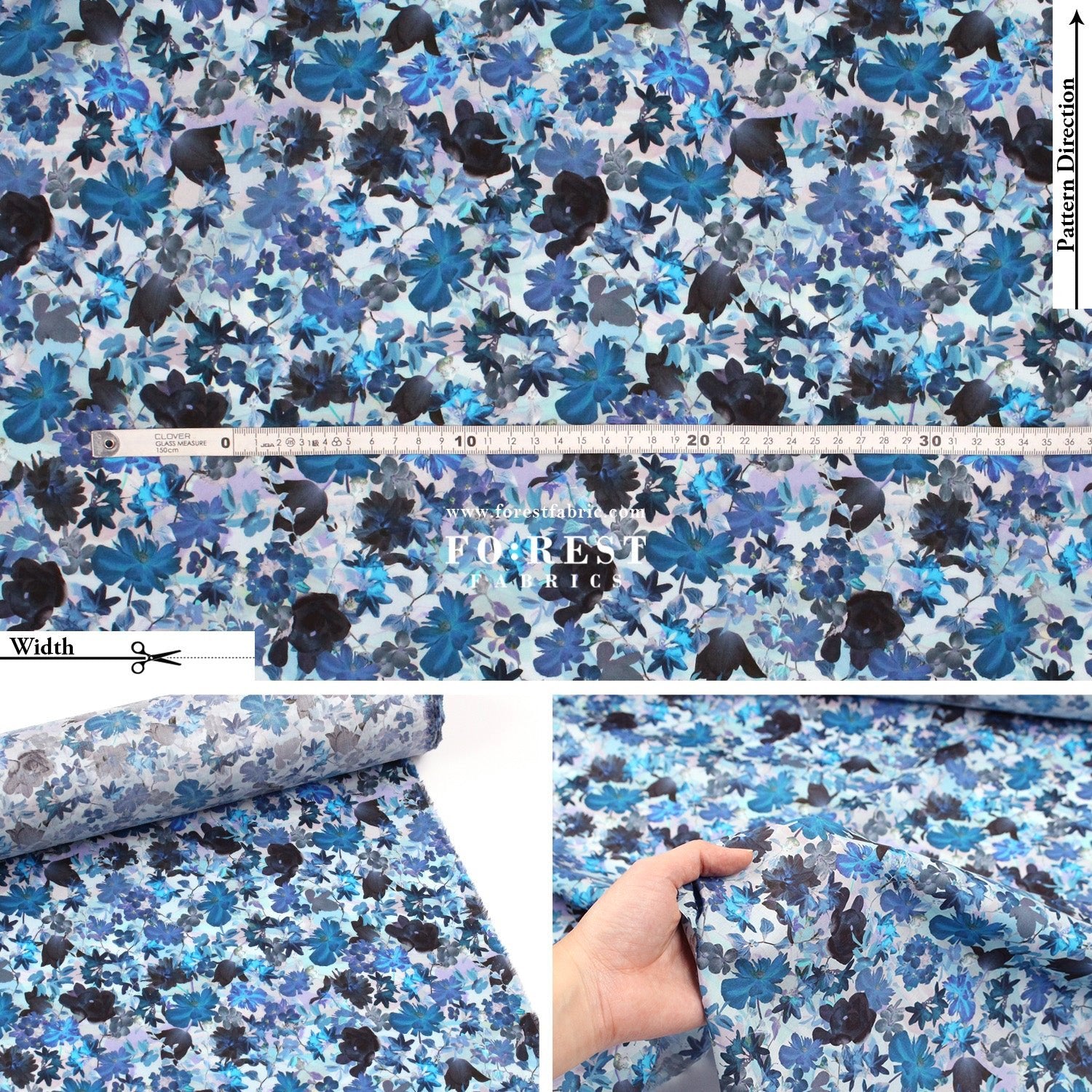 Liberty of London (Cotton Tana Lawn Fabric) - Futuristic Floral - FO:REST Fabric 布恩堂Liberty fabrictana lawnjapanese fabricykk zipper