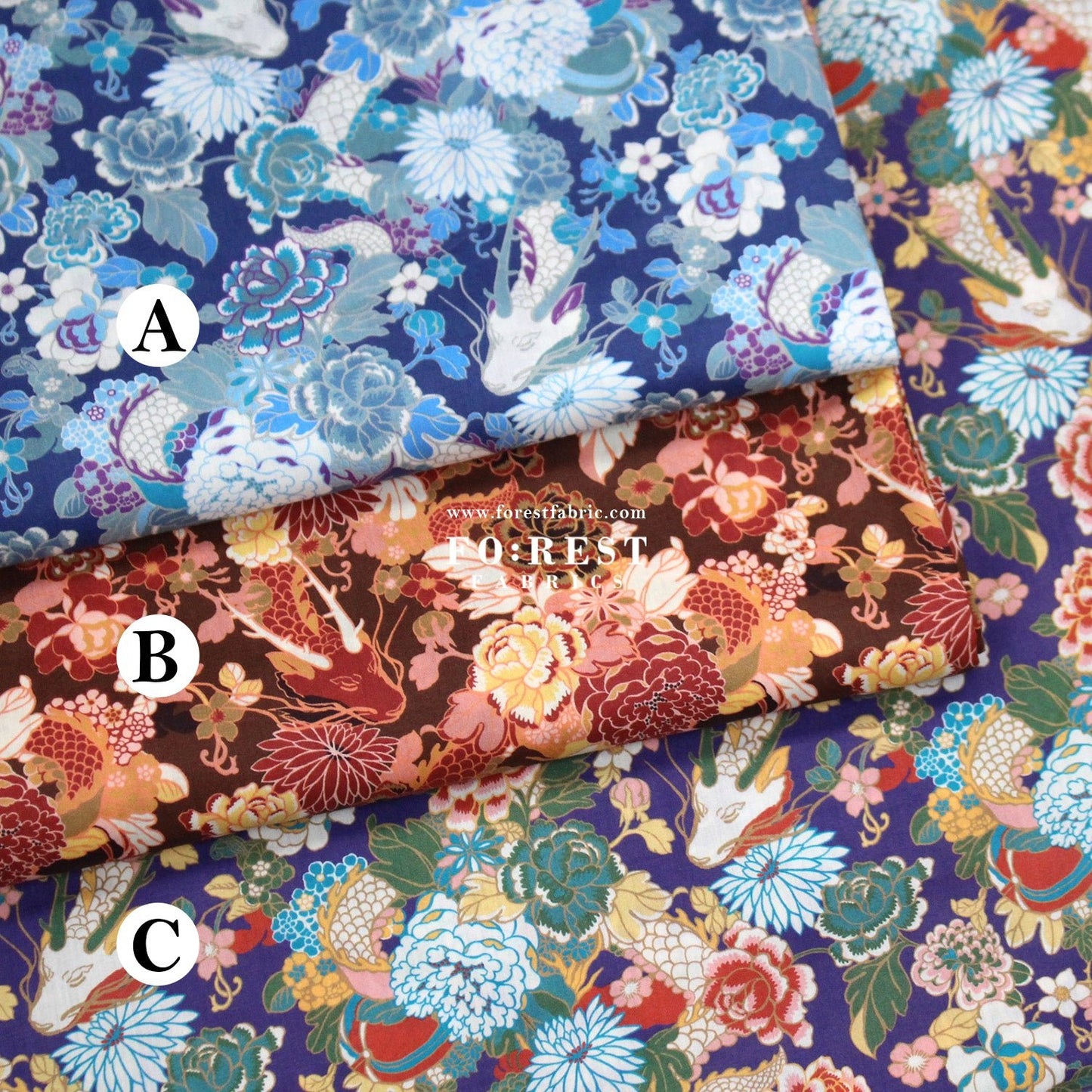 Liberty of London (Cotton Tana Lawn Fabric) - Gilded Garden - FO:REST Fabric 布恩堂Liberty fabrictana lawnjapanese fabricykk zipper