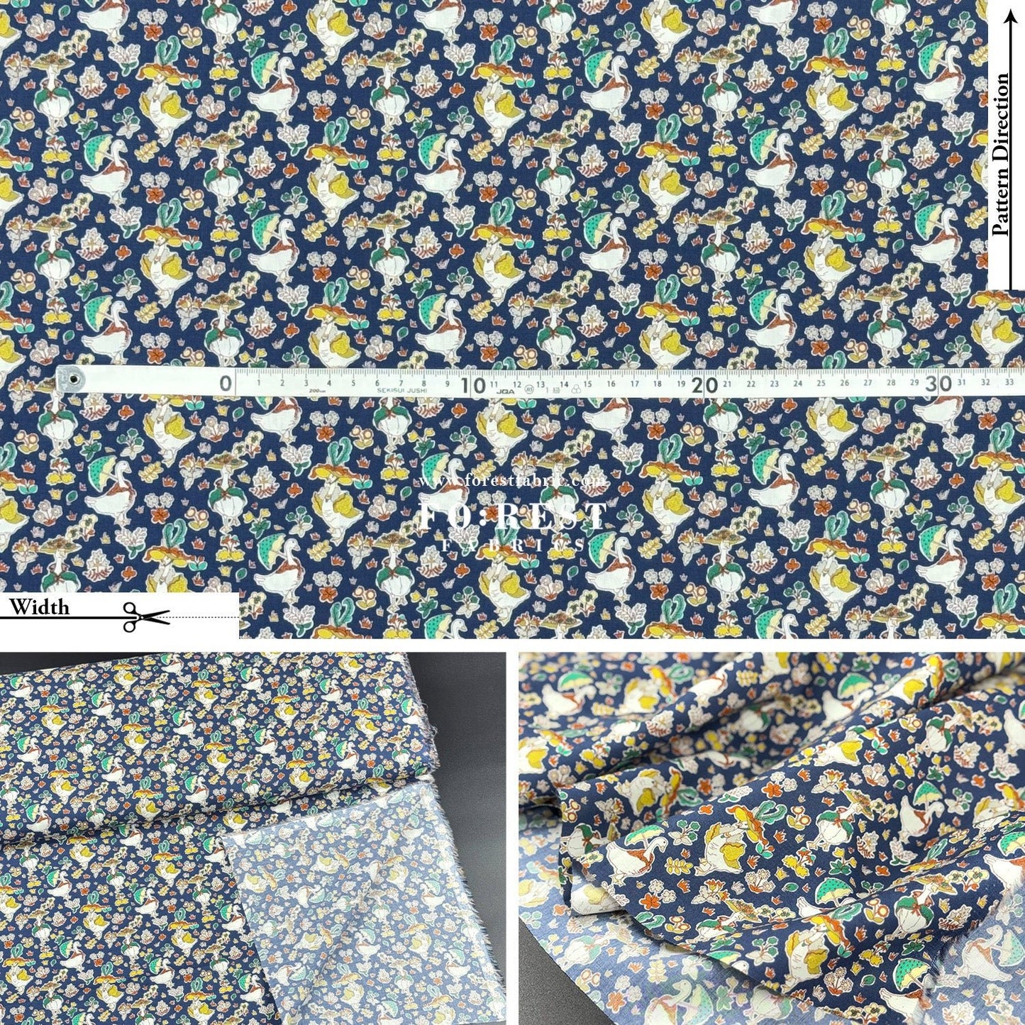 Liberty of London (Cotton Tana Lawn Fabric) - Goosey Gladrags - FO:REST Fabric 布恩堂Liberty fabrictana lawnjapanese fabricykk zipper