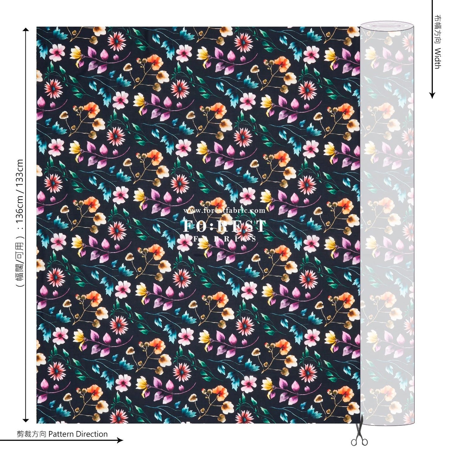 Liberty of London (Cotton Tana Lawn Fabric) - Herbarium A - FO:REST Fabric 布恩堂Liberty fabrictana lawnjapanese fabricykk zipper