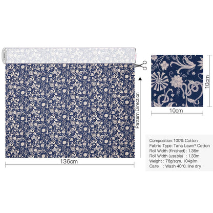 Liberty of London (Cotton Tana Lawn Fabric) - Hesperides - FO:REST Fabric 布恩堂Liberty fabrictana lawnjapanese fabricykk zipper