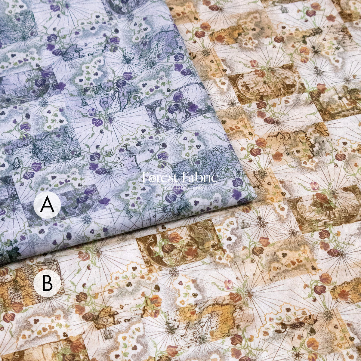 Liberty of London (Cotton Tana Lawn Fabric) - HoneyMoon Map - FO:REST Fabric 布恩堂Liberty fabrictana lawnjapanese fabricykk zipper