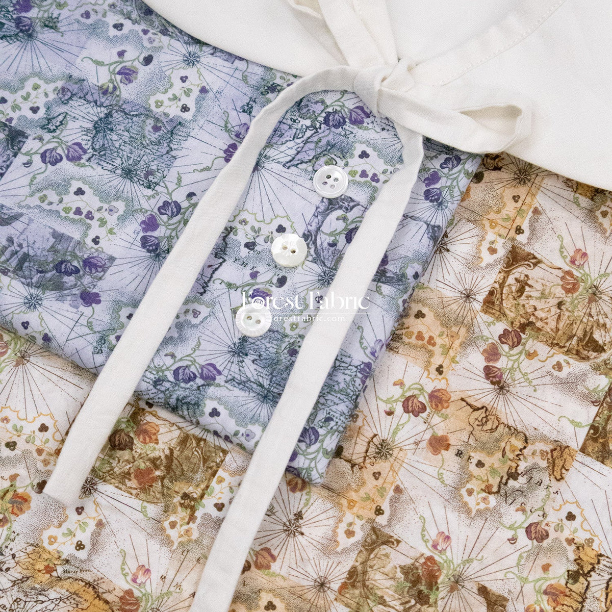 Liberty of London (Cotton Tana Lawn Fabric) - HoneyMoon Map - FO:REST Fabric 布恩堂Liberty fabrictana lawnjapanese fabricykk zipper