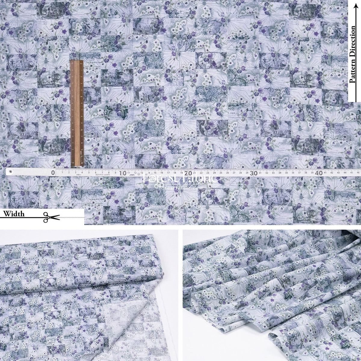 Liberty of London (Cotton Tana Lawn Fabric) - HoneyMoon Map - FO:REST Fabric 布恩堂Liberty fabrictana lawnjapanese fabricykk zipper