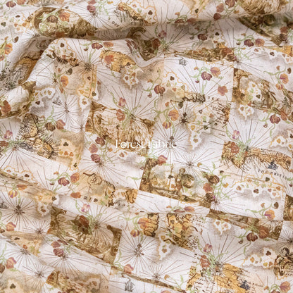 Liberty of London (Cotton Tana Lawn Fabric) - HoneyMoon Map - FO:REST Fabric 布恩堂Liberty fabrictana lawnjapanese fabricykk zipper
