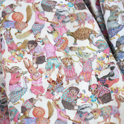 Liberty of London (Cotton Tana Lawn Fabric) - Hullabaloo Pink Blue - FO:REST Fabric 布恩堂Liberty fabrictana lawnjapanese fabricykk zipper
