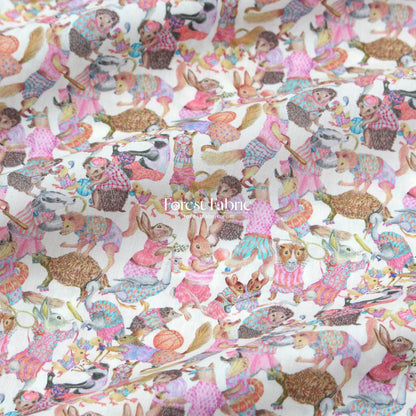 Liberty of London (Cotton Tana Lawn Fabric) - Hullabaloo Pink Blue - FO:REST Fabric 布恩堂Liberty fabrictana lawnjapanese fabricykk zipper