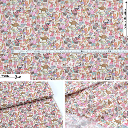 Liberty of London (Cotton Tana Lawn Fabric) - Hullabaloo Pink Blue - FO:REST Fabric 布恩堂Liberty fabrictana lawnjapanese fabricykk zipper