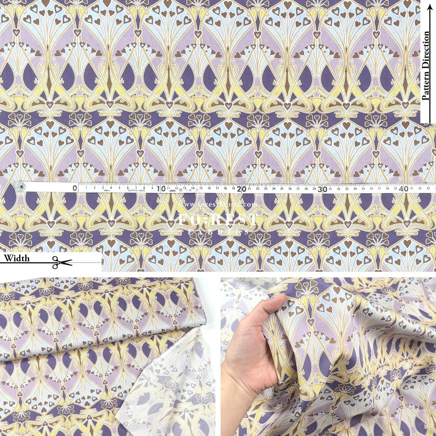Liberty of London (Cotton Tana Lawn Fabric) - Ianthe Heart - FO:REST Fabric 布恩堂Liberty fabrictana lawnjapanese fabricykk zipper
