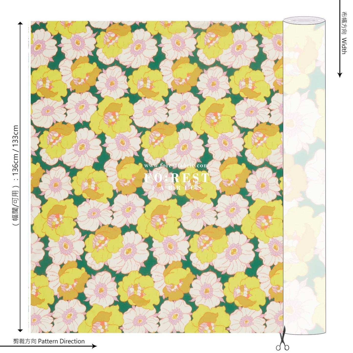 Liberty of London (Cotton Tana Lawn Fabric) - Ikat Anemone - FO:REST Fabric 布恩堂Liberty fabrictana lawnjapanese fabricykk zipper