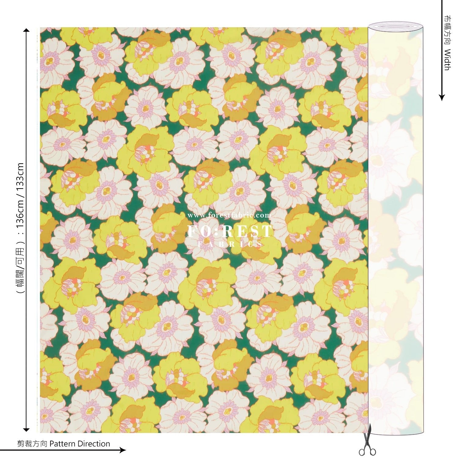 Liberty of London (Cotton Tana Lawn Fabric) - Ikat Anemone - FO:REST Fabric 布恩堂Liberty fabrictana lawnjapanese fabricykk zipper
