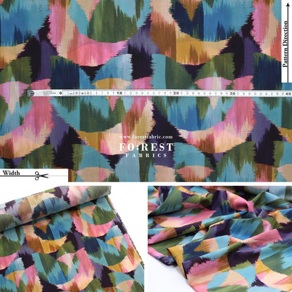 Liberty of London (Cotton Tana Lawn Fabric) - Ikat Tulip A - FO:REST Fabric 布恩堂Liberty fabrictana lawnjapanese fabricykk zipper