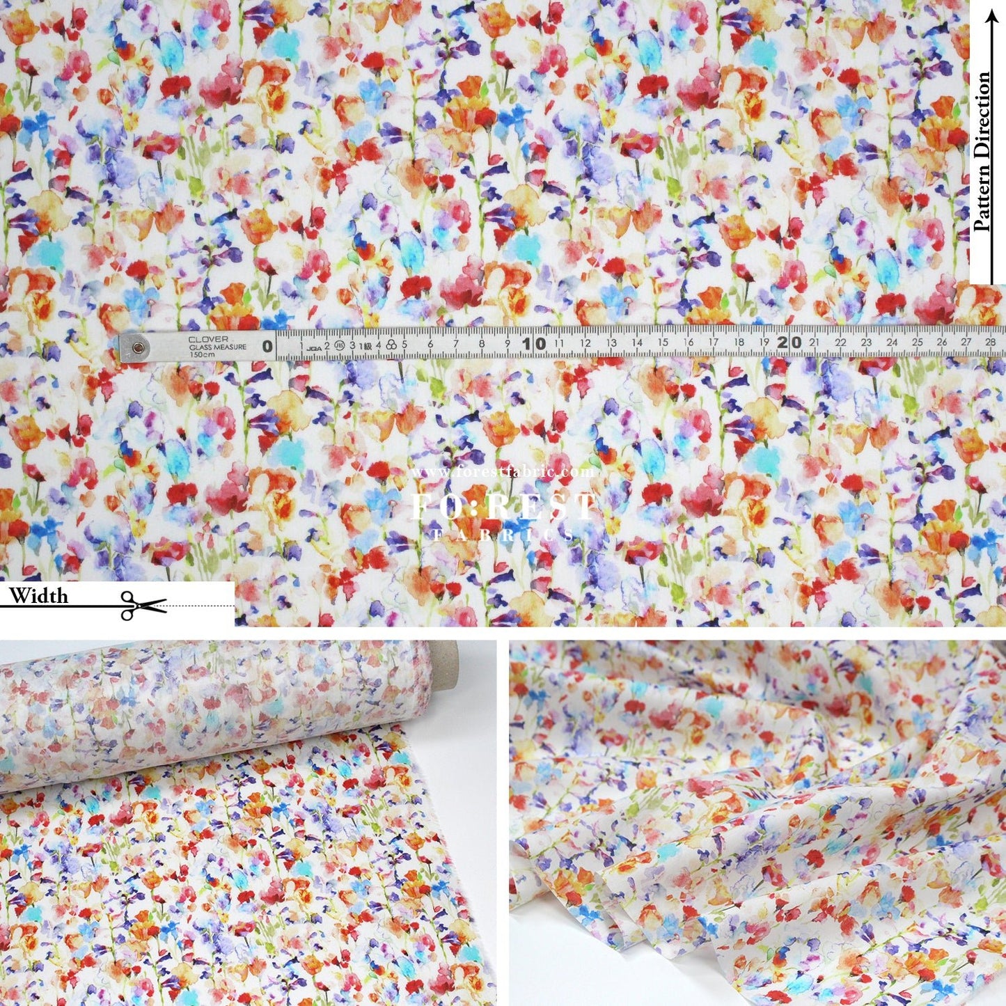 Liberty of London (Cotton Tana Lawn Fabric) - Inky Fields A - FO:REST Fabric 布恩堂Liberty fabrictana lawnjapanese fabricykk zipper