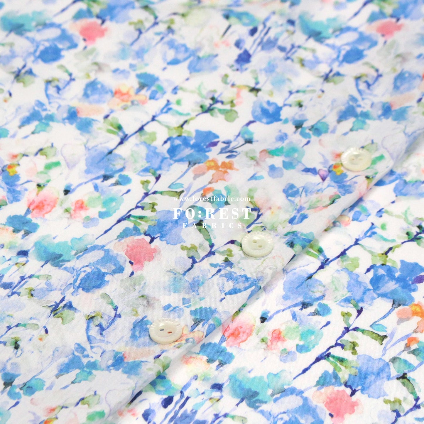 Liberty of London (Cotton Tana Lawn Fabric) - Inky Fields A - FO:REST Fabric 布恩堂Liberty fabrictana lawnjapanese fabricykk zipper