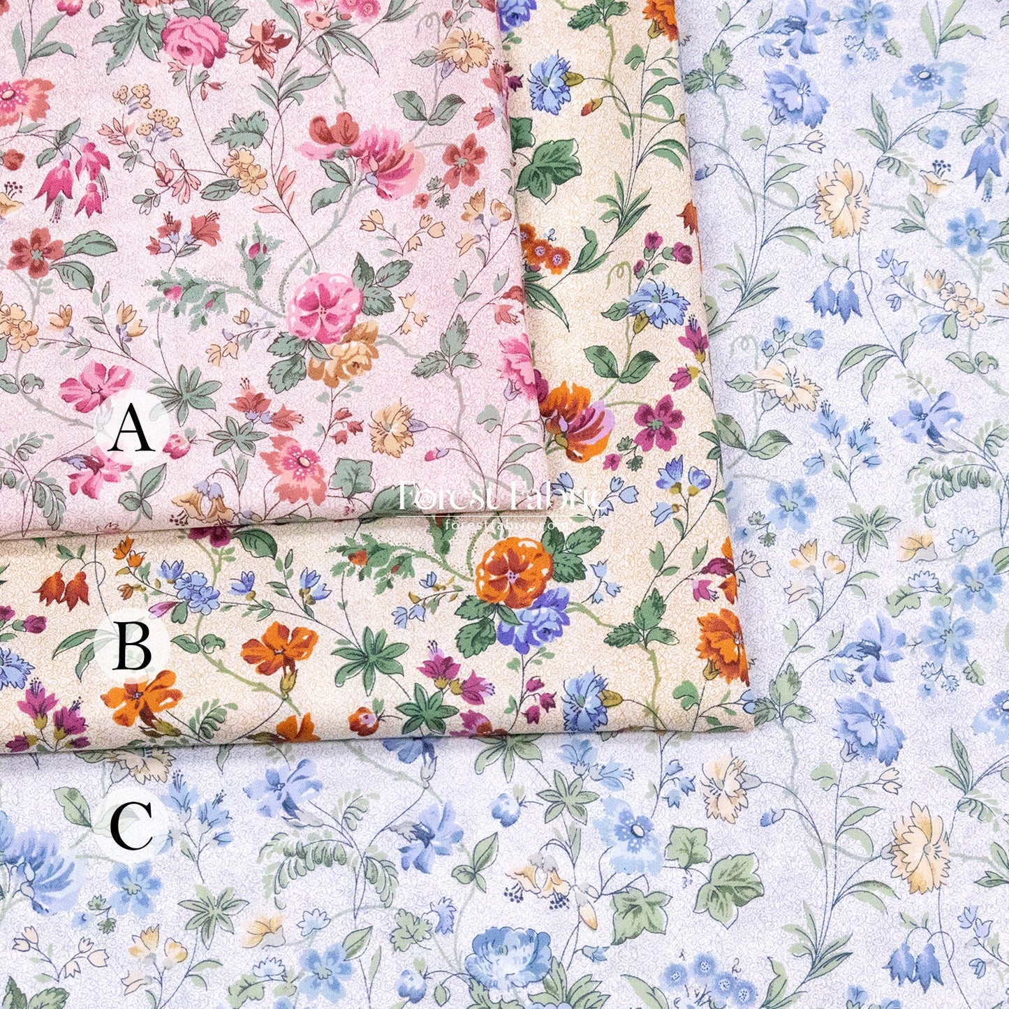 Liberty of London (Cotton Tana Lawn Fabric) - Isolde - FO:REST Fabric 布恩堂Liberty fabrictana lawnjapanese fabricykk zipper