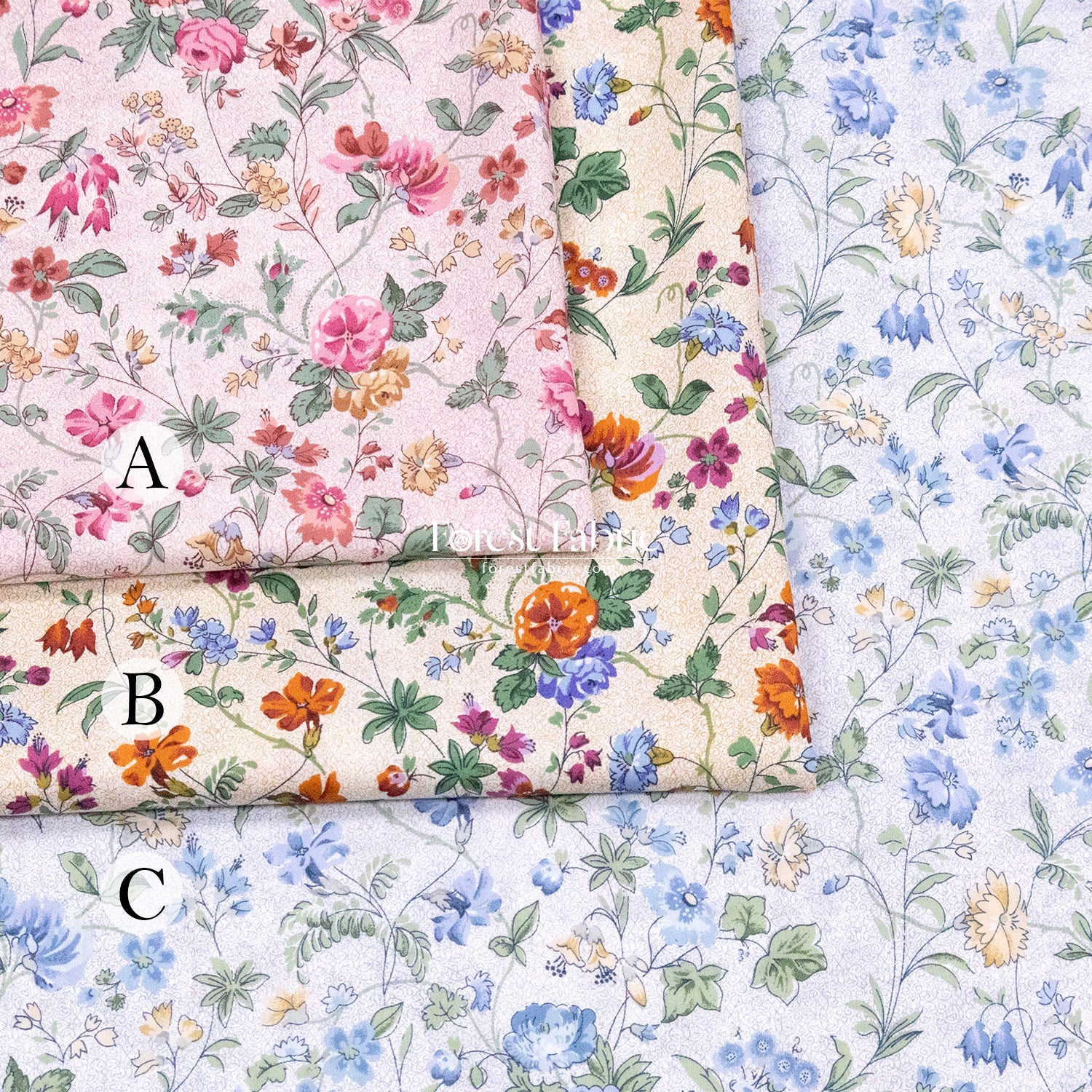 Liberty of London (Cotton Tana Lawn Fabric) - Isolde - FO:REST Fabric 布恩堂Liberty fabrictana lawnjapanese fabricykk zipper