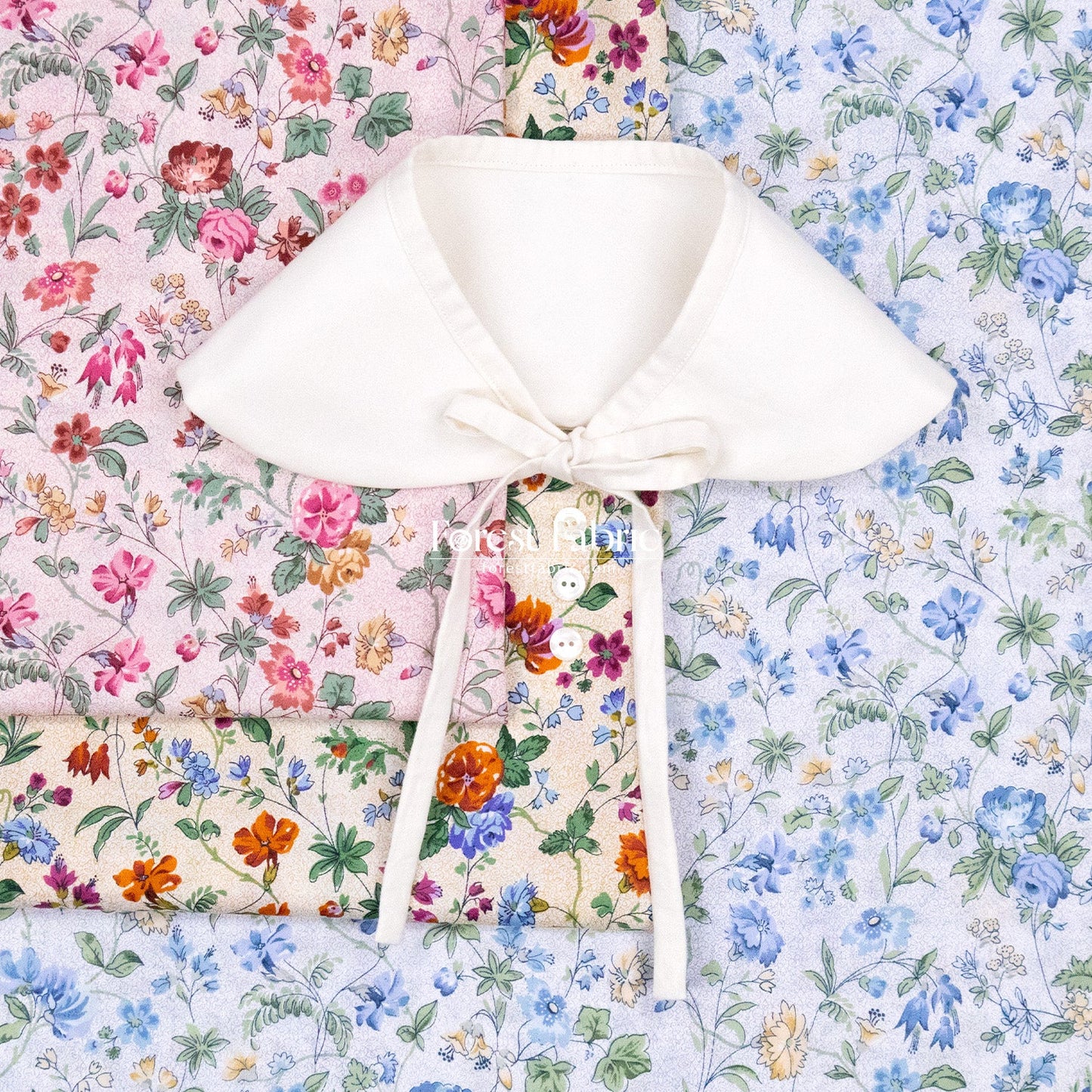 Liberty of London (Cotton Tana Lawn Fabric) - Isolde - FO:REST Fabric 布恩堂Liberty fabrictana lawnjapanese fabricykk zipper