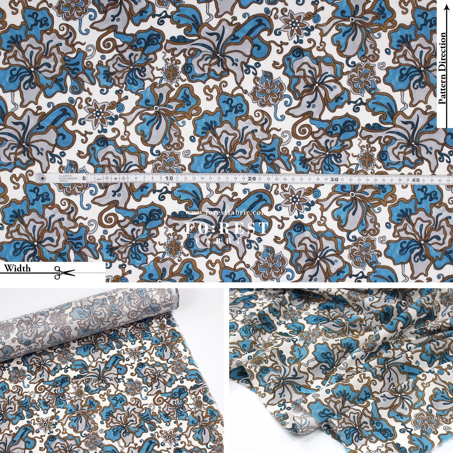 Liberty of London (Cotton Tana Lawn Fabric) - King's Road - FO:REST Fabric 布恩堂Liberty fabrictana lawnjapanese fabricykk zipper