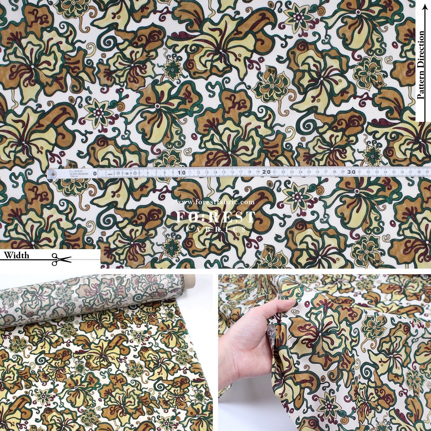 Liberty of London (Cotton Tana Lawn Fabric) - King's Road - FO:REST Fabric 布恩堂Liberty fabrictana lawnjapanese fabricykk zipper