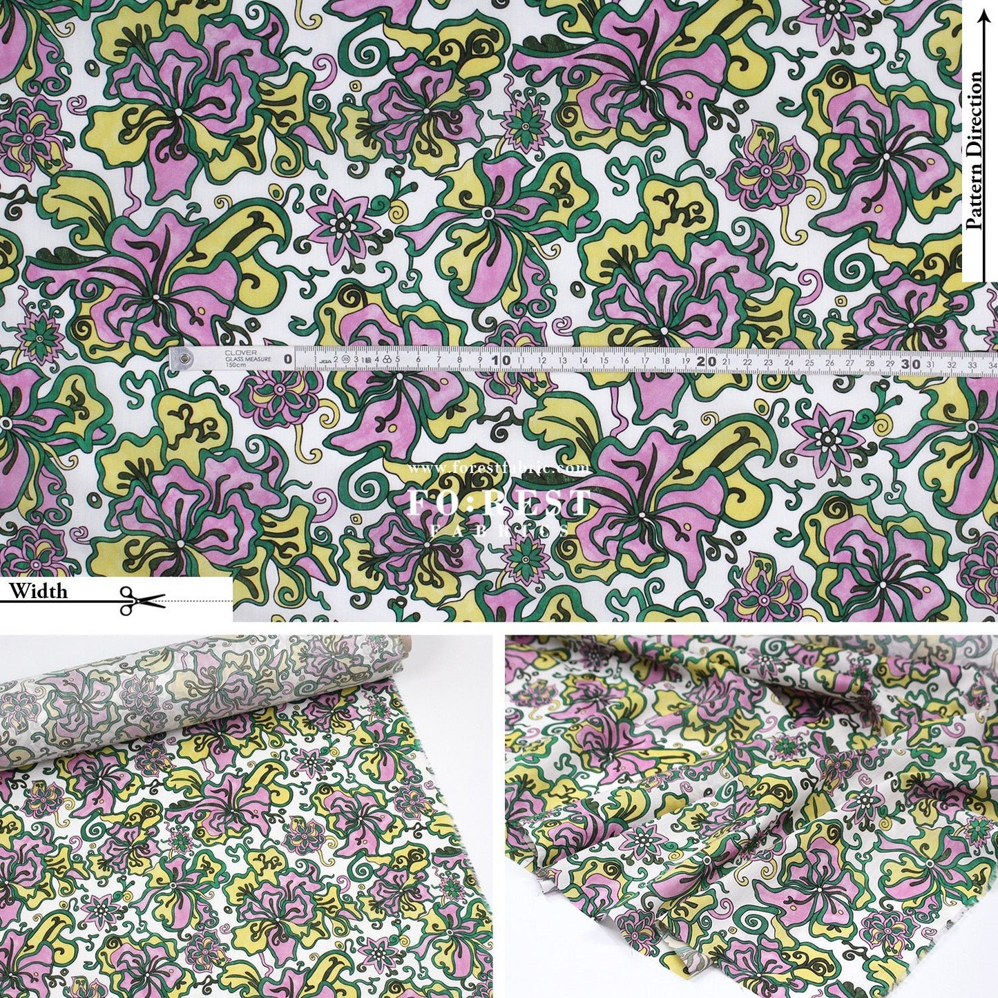Liberty of London (Cotton Tana Lawn Fabric) - King's Road - FO:REST Fabric 布恩堂Liberty fabrictana lawnjapanese fabricykk zipper