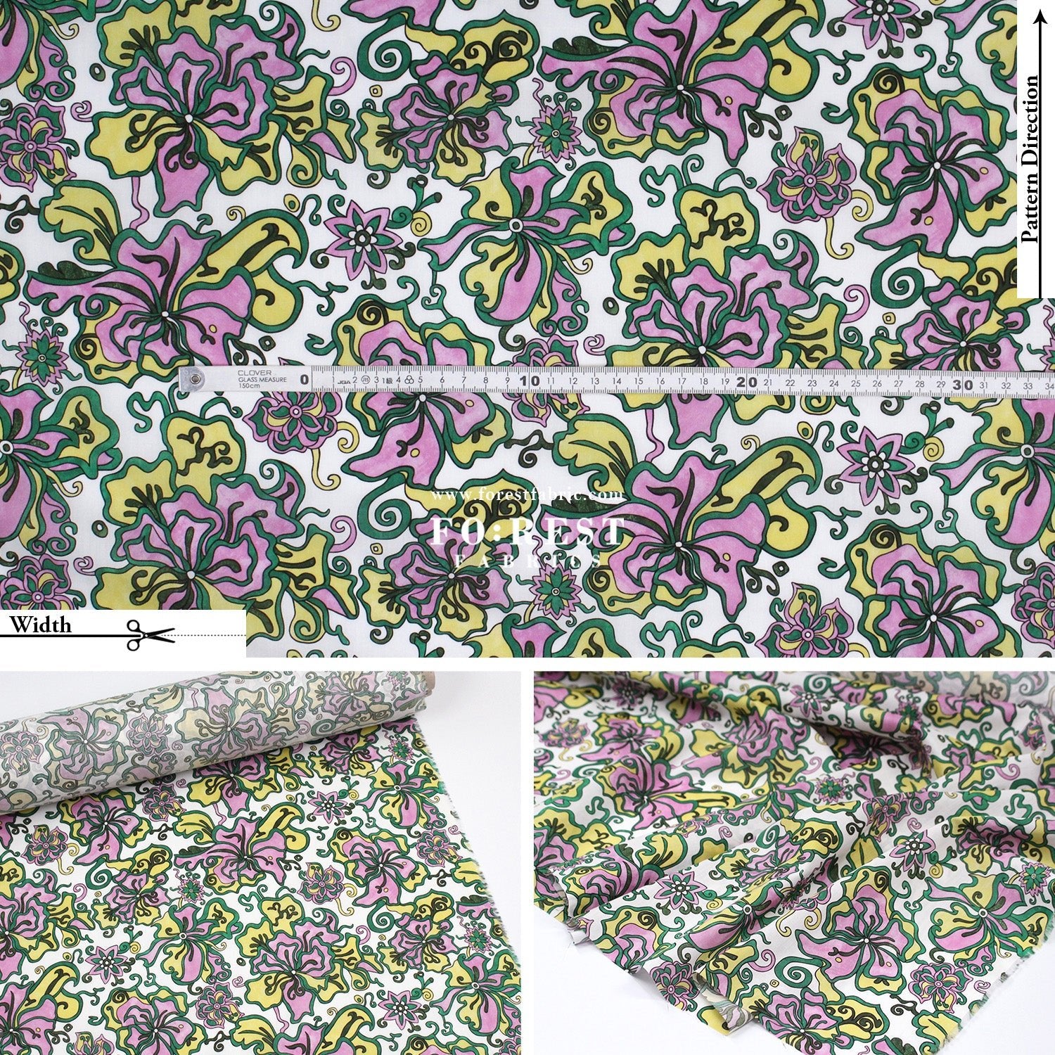 Liberty of London (Cotton Tana Lawn Fabric) - King's Road - FO:REST Fabric 布恩堂Liberty fabrictana lawnjapanese fabricykk zipper