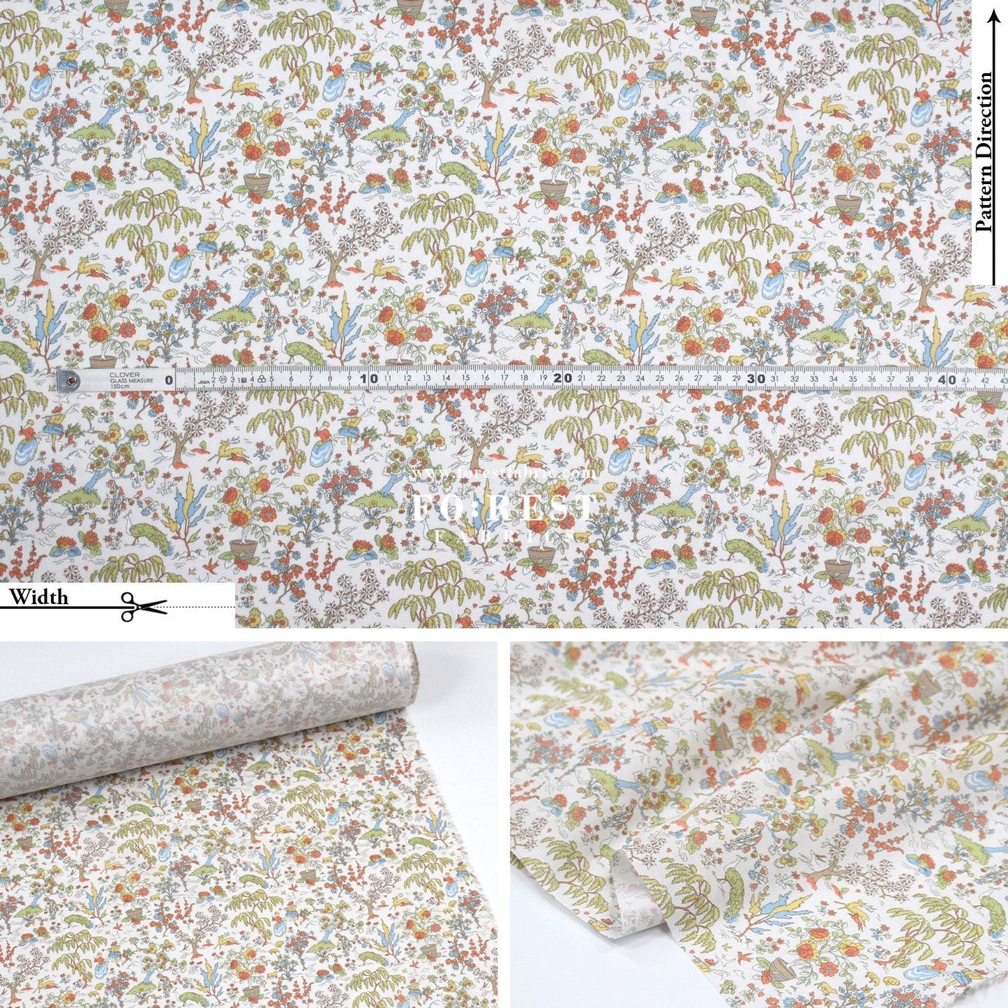 Liberty of London (Cotton Tana Lawn Fabric) - Liddel Garden - FO:REST Fabric 布恩堂Liberty fabrictana lawnjapanese fabricykk zipper
