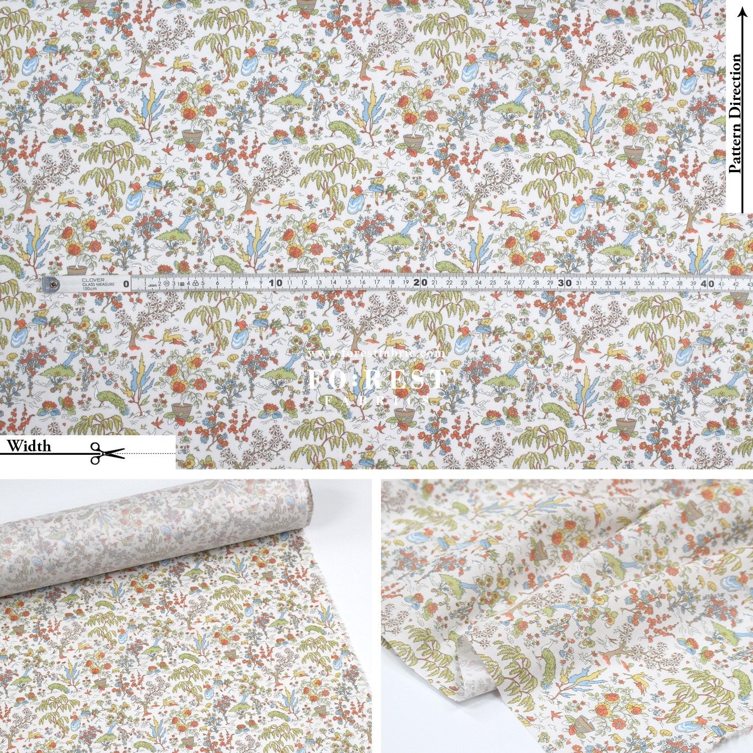 Liberty of London (Cotton Tana Lawn Fabric) - Liddel Garden - FO:REST Fabric 布恩堂Liberty fabrictana lawnjapanese fabricykk zipper